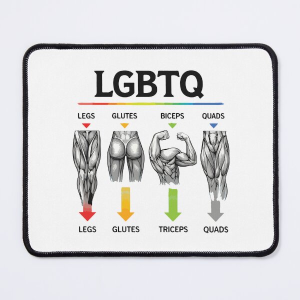 Item preview, LGBTQ Gym Legs Glutes Biceps Triceps Quads Funny Workout Pride Fitness Humor designed and sold by kiralynstration.