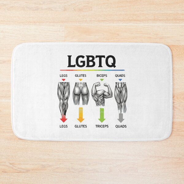 Item preview, LGBTQ Gym Legs Glutes Biceps Triceps Quads Funny Workout Pride Fitness Humor designed and sold by kiralynstration.