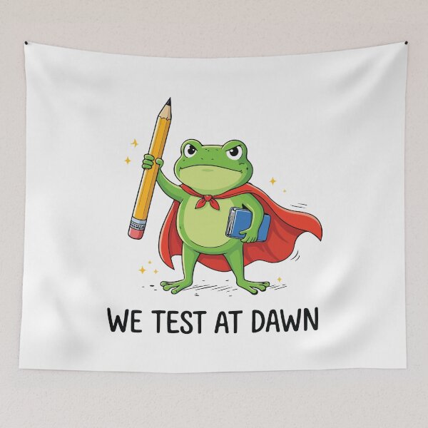 Item preview, We Test At Dawn Frog Funny Teacher Test Day Coordinator Exam Humor School designed and sold by kiralynstration.