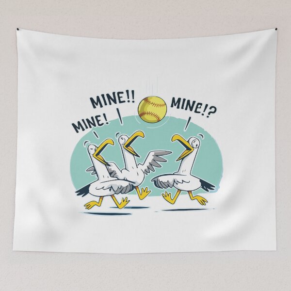 Item preview, Mine Seagull Softball Funny Bird Baseball Player Team Humor Gift Sports Lover designed and sold by kiralynstration.