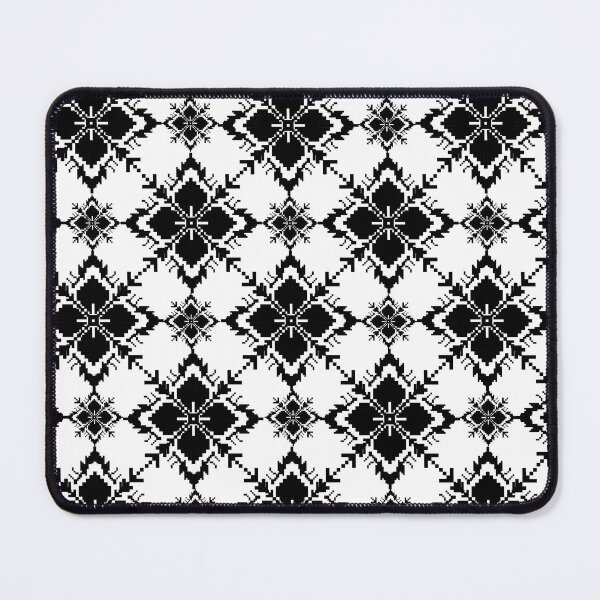Item preview, An intricate black and white geometric folk pattern,blending traditional cross stitch motifs with modern minimalist flair. designed and sold by AdesignbyG.