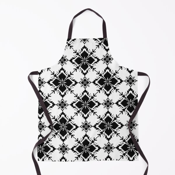 Item preview, An intricate black and white geometric folk pattern,blending traditional cross stitch motifs with modern minimalist flair. designed and sold by AdesignbyG.