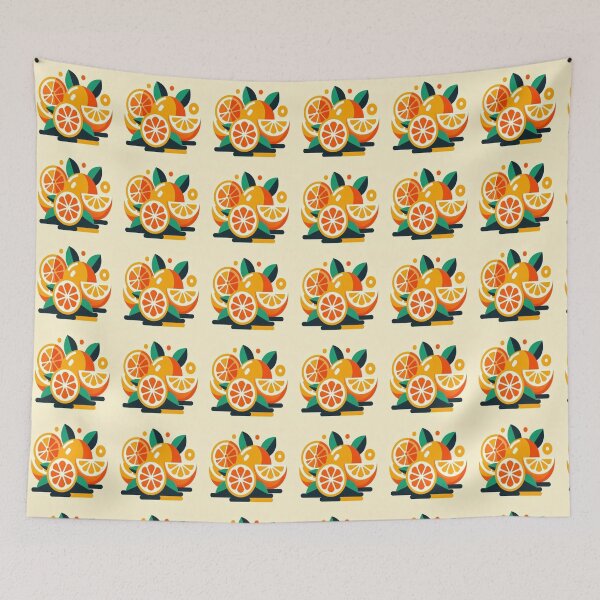 Item preview, Retro geometric citrus orange slice  designed and sold by NivyasArtistry.