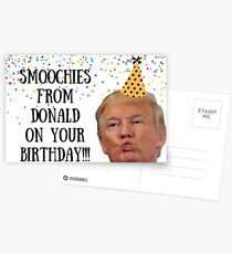 Postales Smoochies en tu cumpleaños, Donald Trump, tarjeta de cumpleaños, tarjetas de felicitación meme
