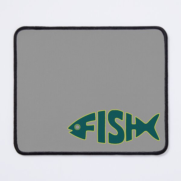 Item preview, Fish Typography Logo – Minimal Green Fish with Yellow Outline designed and sold by busurman.