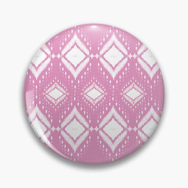 Artikelvorschau, Elegantes, symmetrisches Ikat-Diamantmuster auf strahlendem Rosa. Ein lebendiges Textildesign für den globalen Markt. entworfen und verkauft von AdesignbyG.