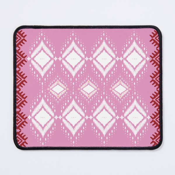 Item preview, .Elegant ikat diamond symmetrical pattern on radiant pink. A vibrant textile design for global markets designed and sold by AdesignbyG.