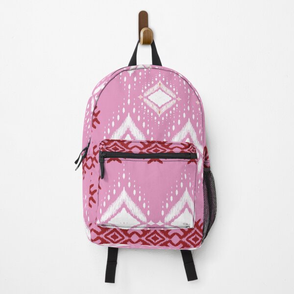 Item preview, .Elegant ikat diamond symmetrical pattern on radiant pink. A vibrant textile design for global markets designed and sold by AdesignbyG.