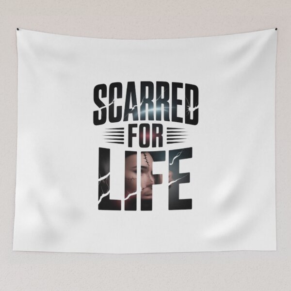 Item preview, Scarred For Life – Dark Hip Hop Cracked Face Streetwear Graphic Design designed and sold by NewUSShop.