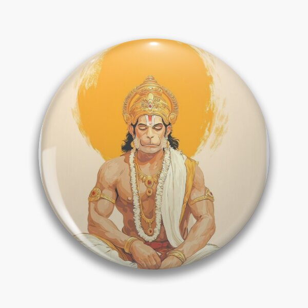 Item preview, Minimalist Meditating Lord Hanuman Wall Art | Hindu Spiritual Poster Decor designed and sold by SayLess9.