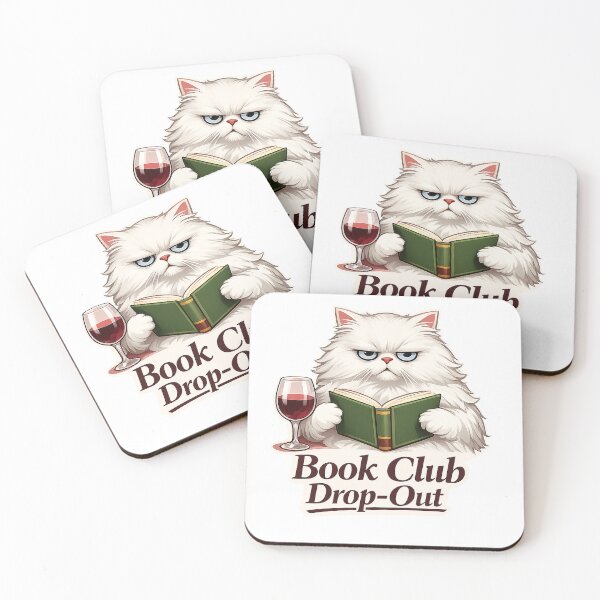 Item preview, Funny Book Club Dropout Cat Wine Reader designed and sold by Gentlestate.