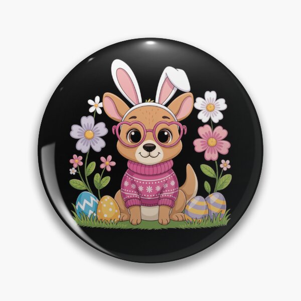 Item preview, Cute Easter Kangaroo in Bunny Ears and Pink Heart Glasses designed and sold by anamul43.