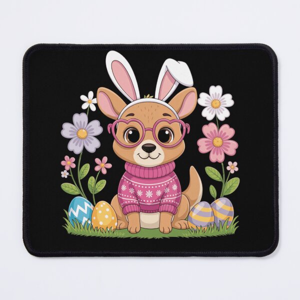 Item preview, Cute Easter Kangaroo in Bunny Ears and Pink Heart Glasses designed and sold by anamul43.