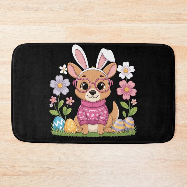 Item preview, Cute Easter Kangaroo in Bunny Ears and Pink Heart Glasses designed and sold by anamul43.