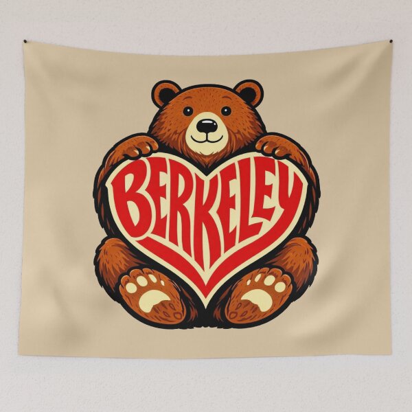 Item preview, Berkeley, California - Bear Typography Heart Shape designed and sold by Myra365Art.