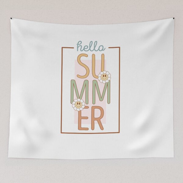 Item preview, Boho summer aesthetic typography - hello summer retro cute design designed and sold by KymeraStudio25.