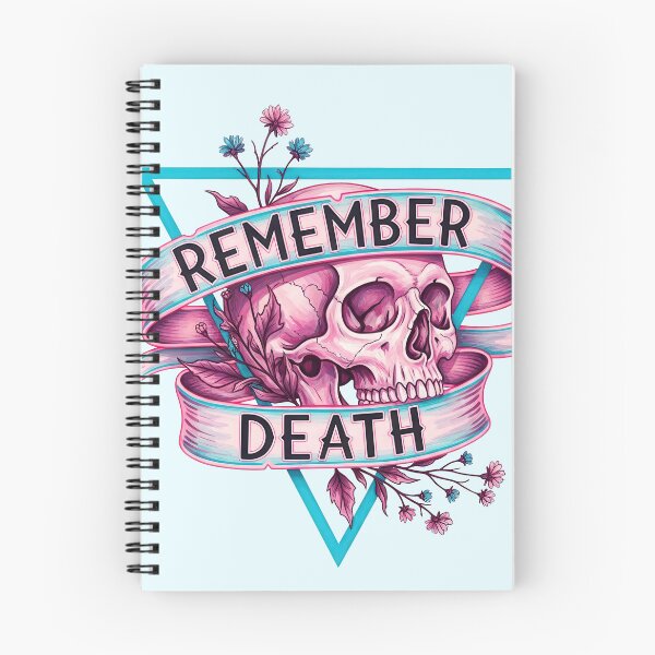 Item preview, Remember Death Pink Skull and Pink Flowers Leaves in Triangle designed and sold by nuel-art.