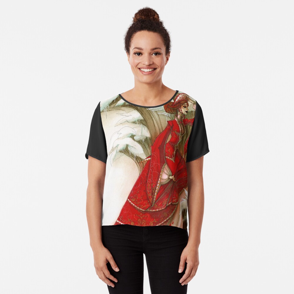Russian Red Chiffon Top