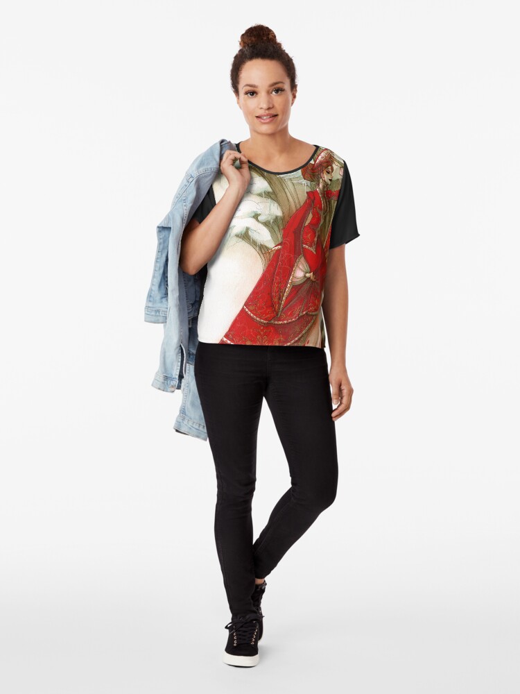 Alternate view of Russian Red Chiffon Top