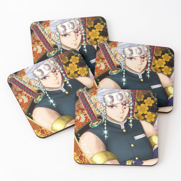 Item preview, Tengen Uzui Demon Slayer Floral Gold Portrait designed and sold by SuperTeamCanada.