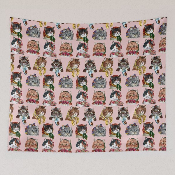 Aperçu de l'œuvre Chats roses portant des écharpes douillettes créée et vendue par ReaDillo.