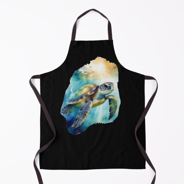 Item preview, Watercolor sea turtle swimming sunlight rays ocean art print designed and sold by icemanphotos.