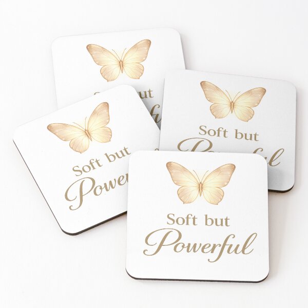 Item preview, Soft but Powerful Butterfly Minimal Aesthetic Feminine Quote designed and sold by DreamelleStudio.