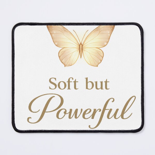 Item preview, Soft but Powerful Butterfly Minimal Aesthetic Feminine Quote designed and sold by DreamelleStudio.