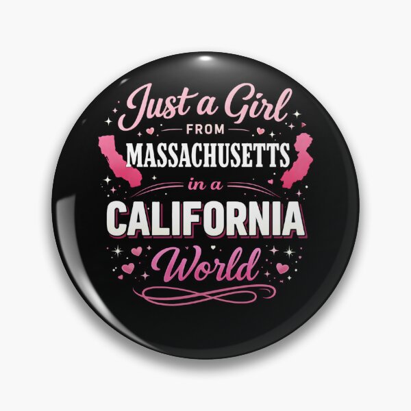 Item preview, Just a Girl from Massachusetts Living in a California World – Cute Long Distance State Pride Gift designed and sold by THREE LITTLE BEANS.
