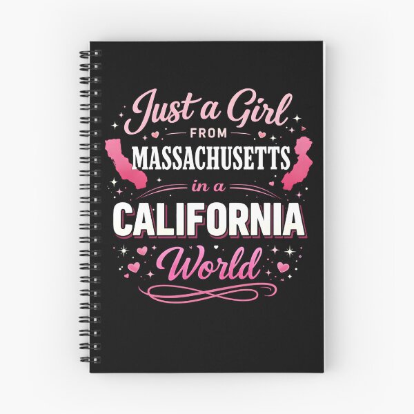 Item preview, Just a Girl from Massachusetts Living in a California World – Cute Long Distance State Pride Gift designed and sold by THREE LITTLE BEANS.