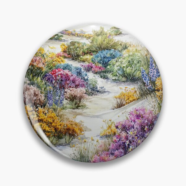 Item preview, Desert Super Bloom — Colorful Wildflower Landscape Watercolor Wall Art designed and sold by EG Creativity Art.