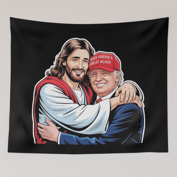 Item preview, Jesus Hugging Trump Make America Great Again designed and sold by plushism.