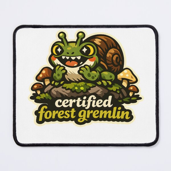 Item preview, "Certified Forest Gremlin" | Aesthetic Snail Frog & Mushroom Core designed and sold by Naviora.
