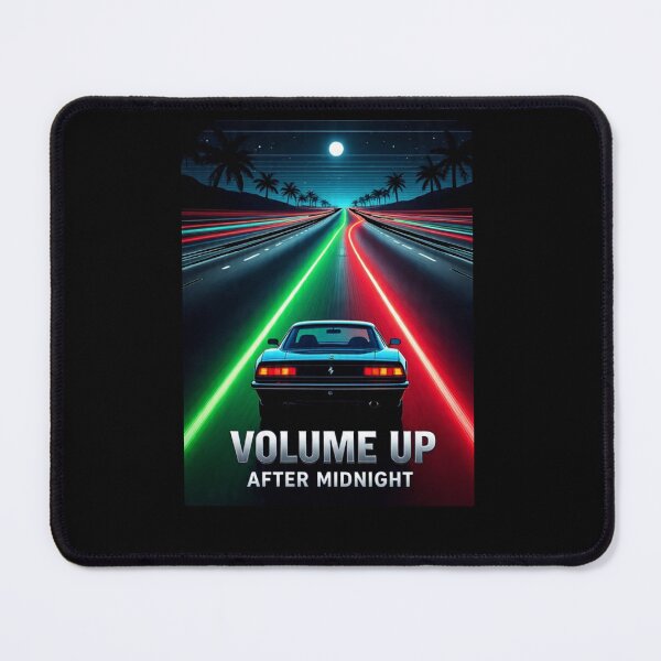 Item preview, VOLUME UP AFTER MIDNIGHT | 80s Synthwave Car Neon | ND84-001 designed and sold by Graphroad.