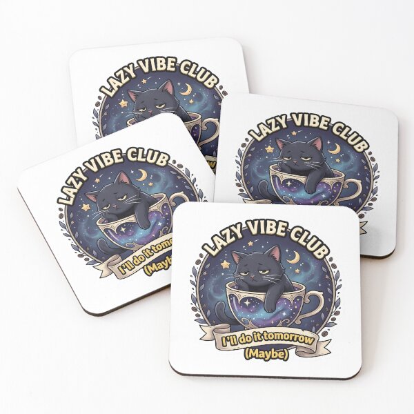 Item preview, Lazy Vibe Club Black Cat I'll Do It Tomorrow Sticker designed and sold by TheLazyVibe.