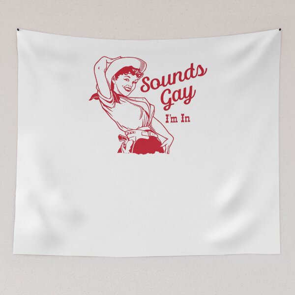 Item preview, Sounds Gay I'm In Vintage Lesbian Cowgirl Howdy Pride Western Graphic designed and sold by alber-garnell.