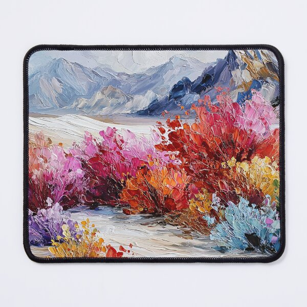 Item preview, Crimson Desert Garden — Bold Wildflower Landscape Oil Painting Wall Art designed and sold by EG Creativity Art.