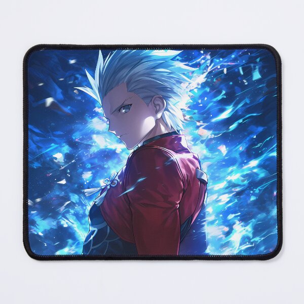 Item preview, Archer Fate Stay Night Blue Energy Lightning White Hair Anime Boy designed and sold by SuperTeamCanada.