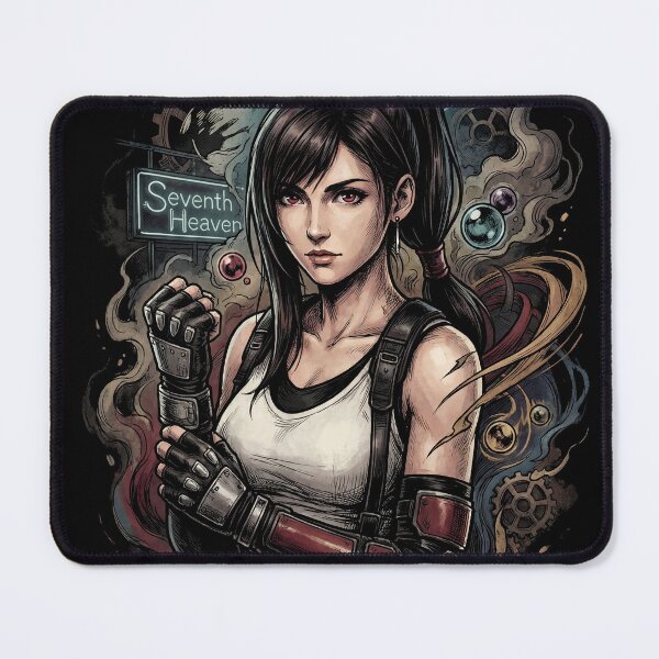 Item preview, Final Fantasy 7 Tifa Red Suspenders White Tank Top Art designed and sold by Senpaiwaves.