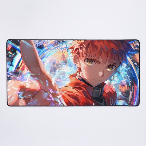 Item preview, Shirou Emiya Fate Stay Night City Neon Motion Orange Hair Anime Boy designed and sold by SuperTeamCanada.