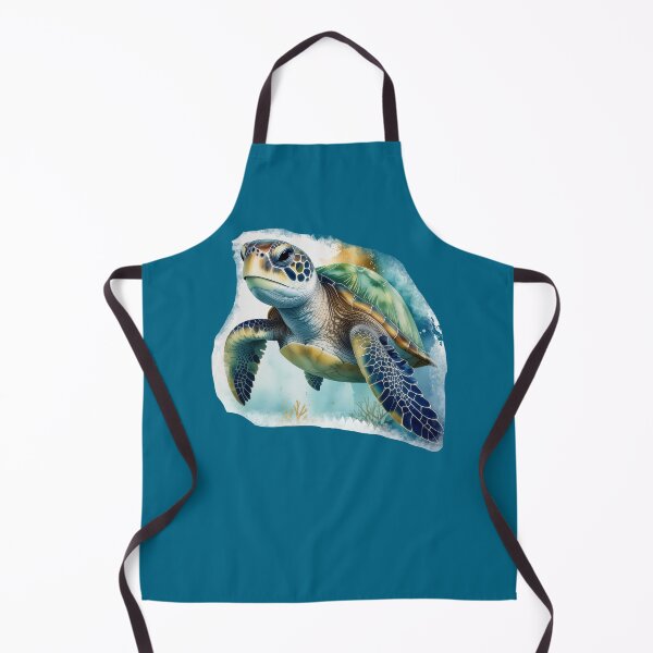 Item preview, Watercolor sea turtle swimming sunlight rays ocean art print designed and sold by icemanphotos.