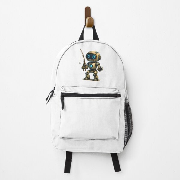Item preview, Friendly Fishing Robot – Cute Robot Hobby Illustration designed and sold by Yomere.