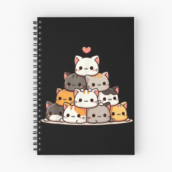 Item preview, Cute Kawaii Cat Pyramid Pile Heart Aesthetic Chibi Kitten Animal Stack designed and sold by AllanKexiono.