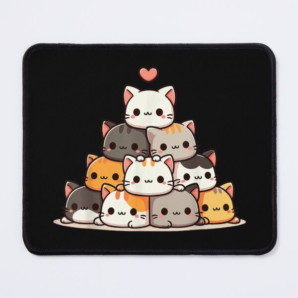 Item preview, Cute Kawaii Cat Pyramid Pile Heart Aesthetic Chibi Kitten Animal Stack designed and sold by AllanKexiono.