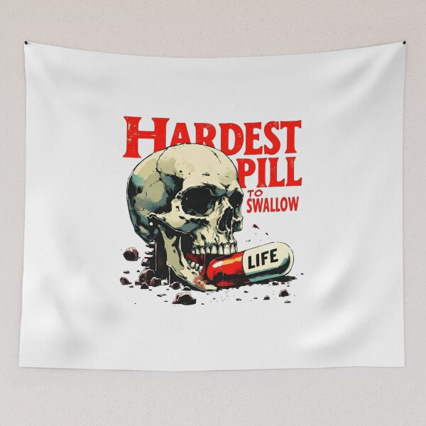 Item preview, Hardest Pill To Swallow Life Skull Dark Humor Graphic Shirt designed and sold by LunaMagicStudio.