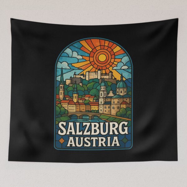 Item preview, Salzburg Austria Stained Glass Art Travel designed and sold by TomFrontierArt.