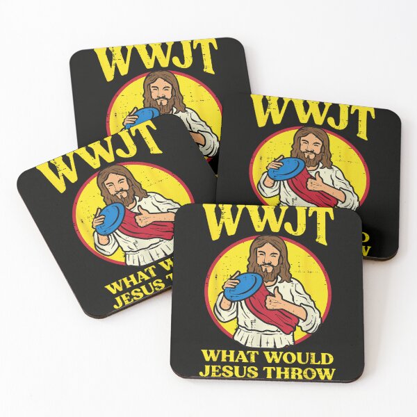 Item preview, WWJT What Would Jesus Throw Funny Disc Golf Sports Religion Humor designed and sold by BritCharley.