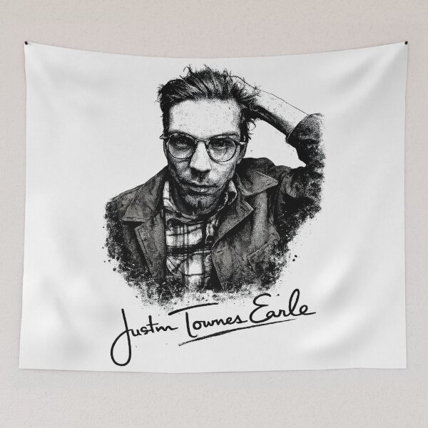 Item preview, Justin Townes Earle – Ink & Ash Stencil Portrait designed and sold by gahteeriffico.