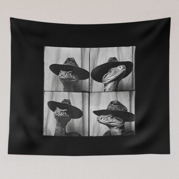 Item preview, Snake Wearing Cowboy Hat Vintage Photobooth Aesthetic Western Serpent Snake Art designed and sold by SiddoMingalo.