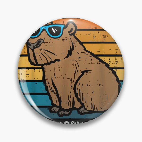 Item preview, Don't Worry Be Capy Funny Capybara Retro Sunset Sunglasses Chill Animal Pun designed and sold by SiddoMingalo.